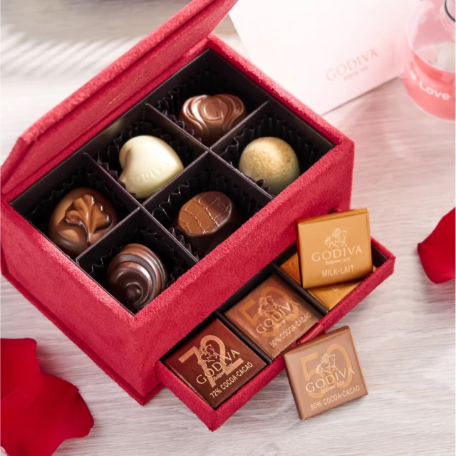 聖誕節禮物推薦GODIVA巧克力紅色珠寶禮盒12顆裝