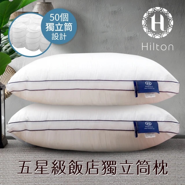 記憶枕推薦Hilton五星級純棉滾邊立體銀離子抑菌獨立筒枕