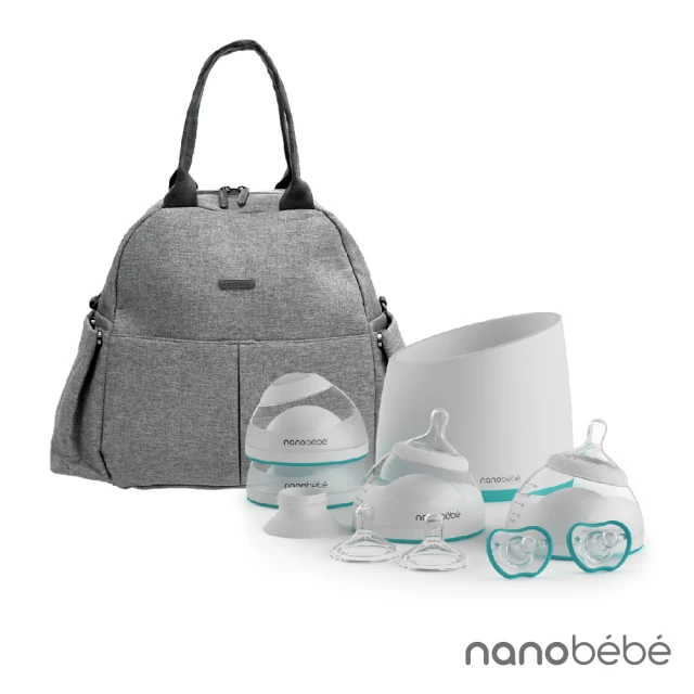 nanobebe Bebe 後背媽媽包+母乳奶瓶禮盒